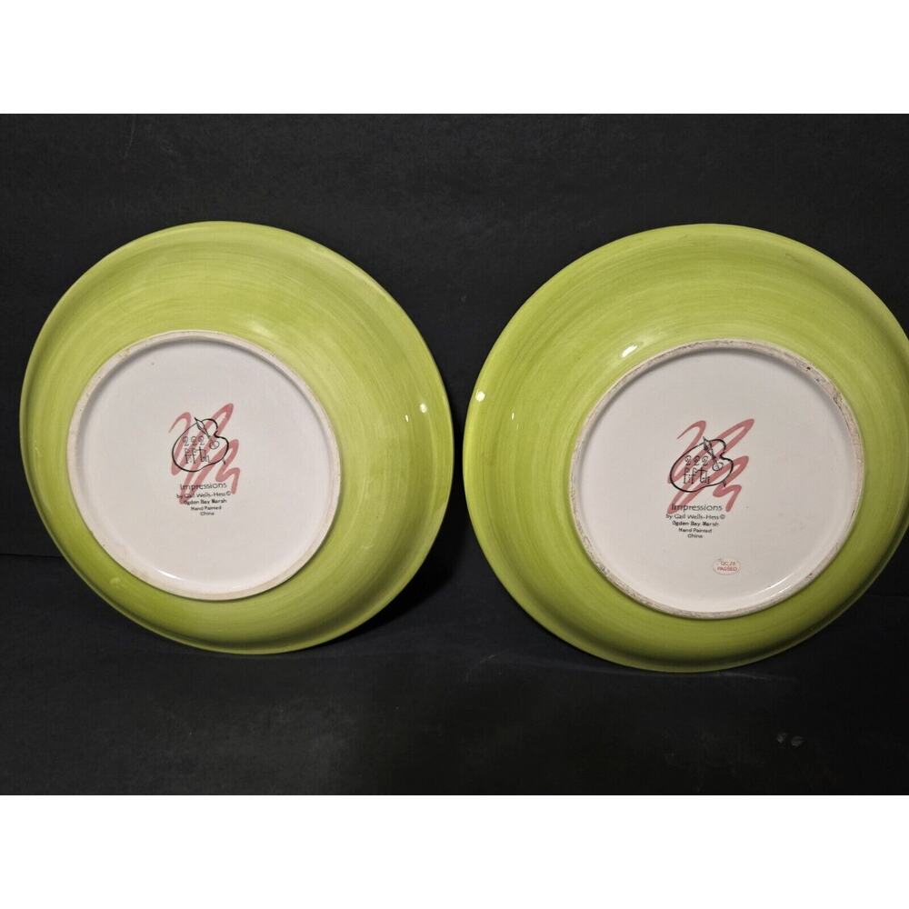 SET of‎ 2, 9" Bowls~ 222 Fifth Impressions~Gail Wells-Hess~Ogden Bay Marsh~ - Picture 4 of 9